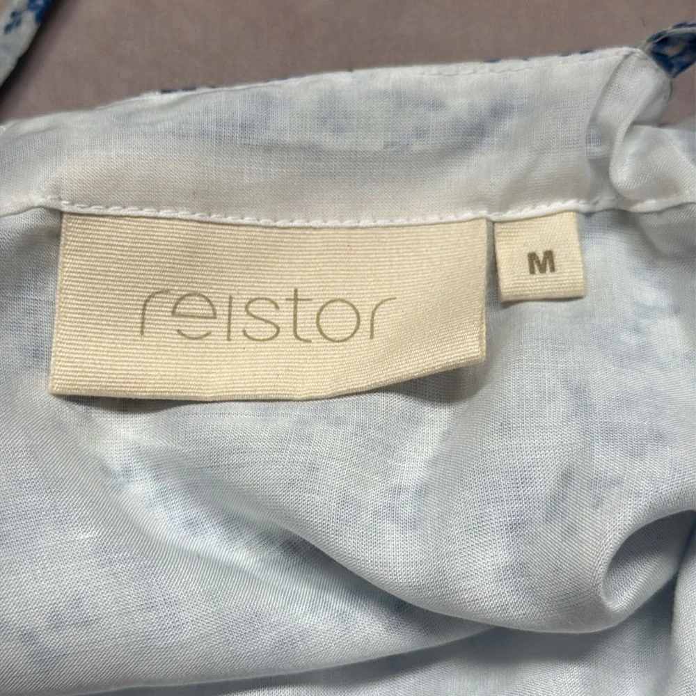 Reistor‎ Midi Dress MED Ditsy Floral Tie Waist Cupro Cottagecore Garden Prairie